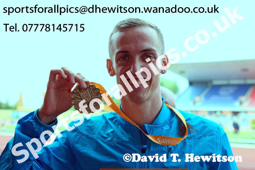 Niall Flannery (Newham Essex Beagles) winner of the 400 metres hurdles, 2014 Sainsbury's British Championships. Photo: David T. Hewitson/Sports for All Pics